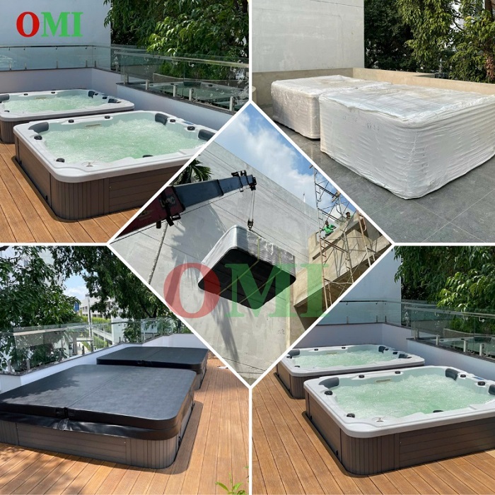 Bể sục jacuzzi lắp cho khách hàng hcm