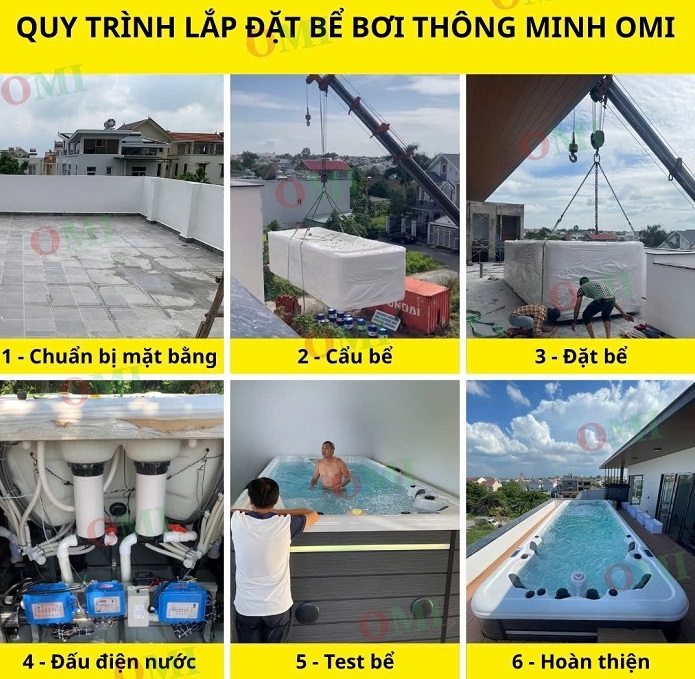Thi công bể bơi ngoài trời mẫu thông minh