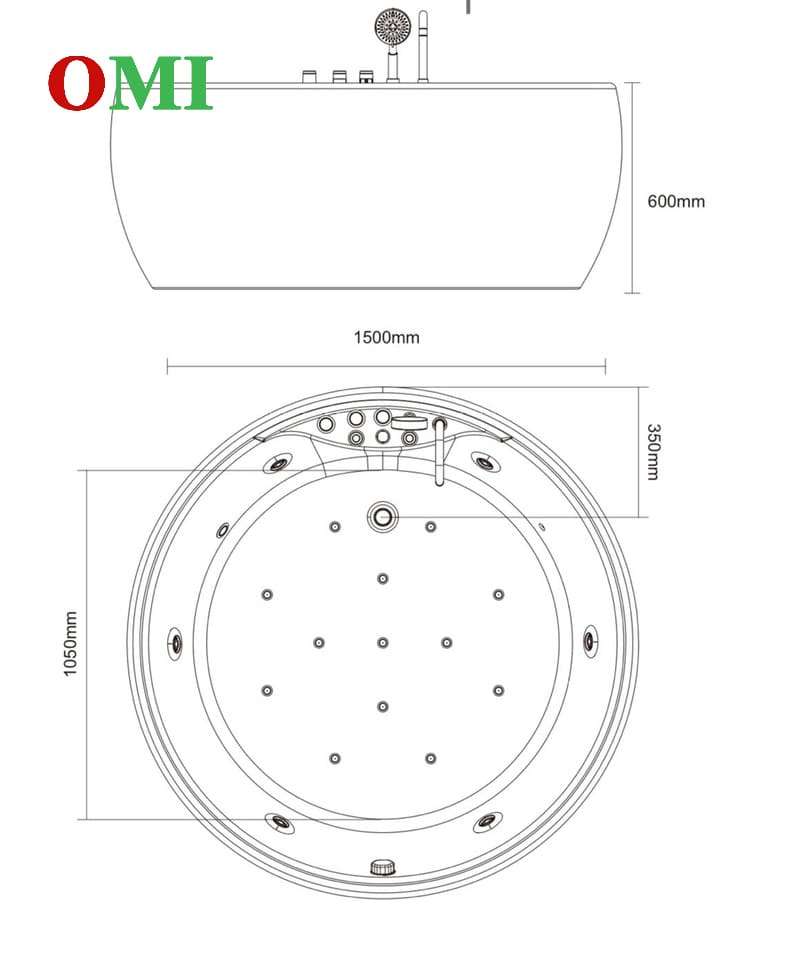 BỒN TẮM SỤC MASSAGE OM-T69