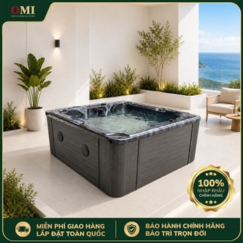 BỒN SỤC XÔNG HƠI OMI OM-620 BLACK - 5 GHẾ (1 NẰM  4 NGỒI)